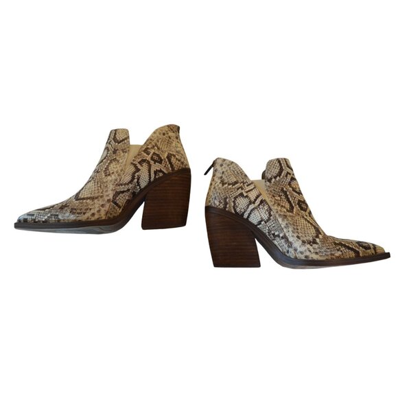 Vince Camuto Gradina Reptile Snake Print Stacked Heel Ankle Bootie Women Size 9 - Picture 7 of 10